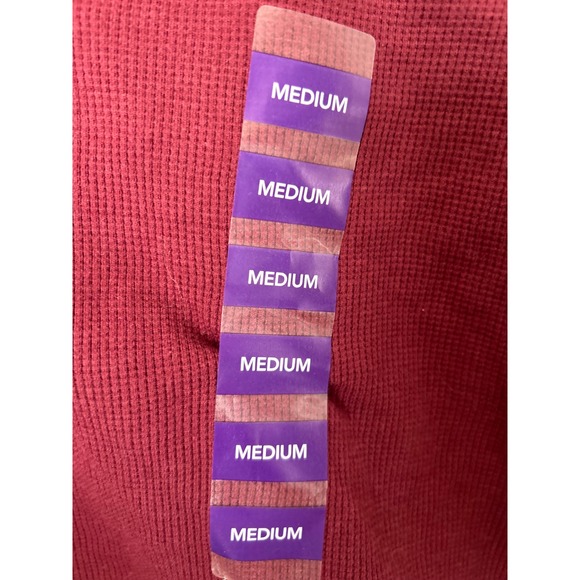 Eddie Bauer Mens Supersoft Thermal Henley Tawny Port Red Waffle Knit Shirt M NEW - Picture 6 of 8